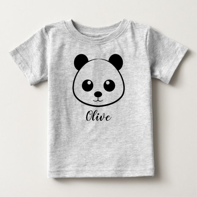 Camiseta Rosto de Panda Fofo Bebê Personalizado – Panda Des (Frente)