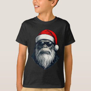 Camiseta Rosto de Pé Grande Óculos de Sol Papai Noel Natal