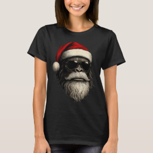 Camiseta Rosto de Pé Grande Óculos de Sol Papai Noel Natal