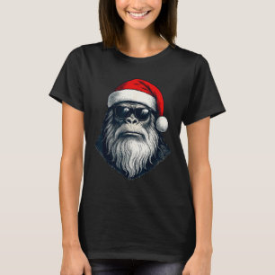 Camiseta Rosto de Pé-Grande Óculos de Sol Papai Noel Natal