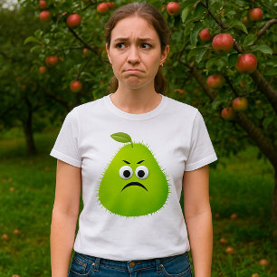 Camiseta Rosto de Pera Difusa Mal-humorada Personagem de Fr