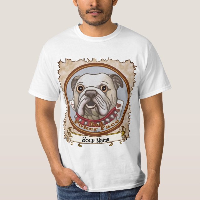 Camiseta Rosto de Poker do Buldogue (Frente)