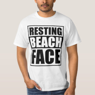 Camiseta Rosto de Praia Relaxado e Engraçado Vibrações de V