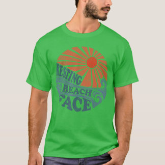 Camiseta Rosto de Praia Relaxado Vintage Engraçado Férias R
