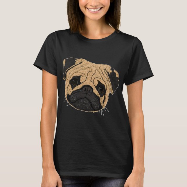 Camiseta Rosto de Pug (Frente)