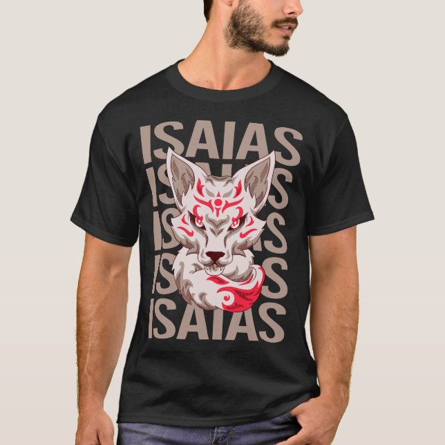 Camiseta Rosto de Raposa - Nome Isaias (Frente)