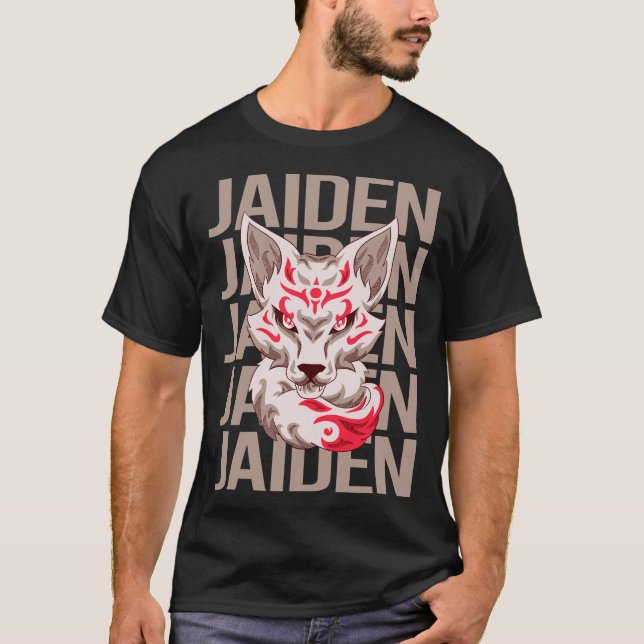 Camiseta Rosto de Raposa - Nome Jaiden (Frente)