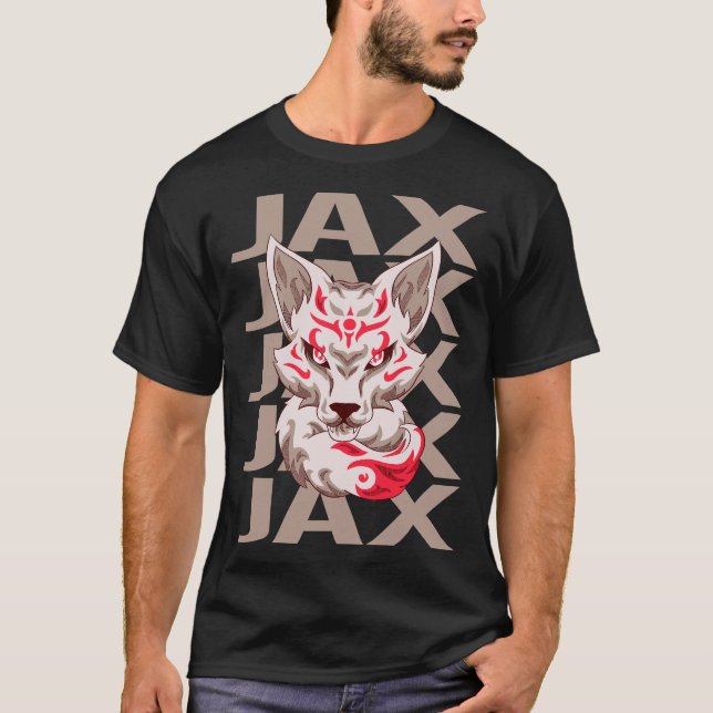 Camiseta Rosto de Raposa - Nome Jax (Frente)