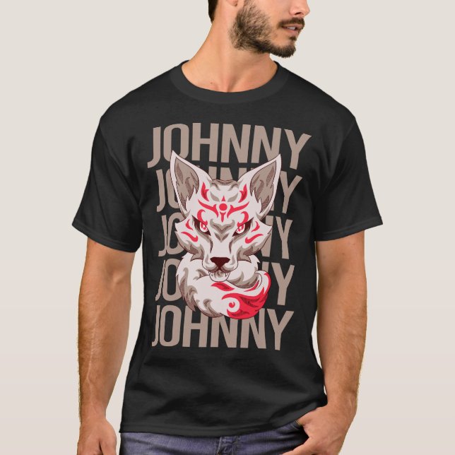 Camiseta Rosto de Raposa - Nome Johnny (Frente)