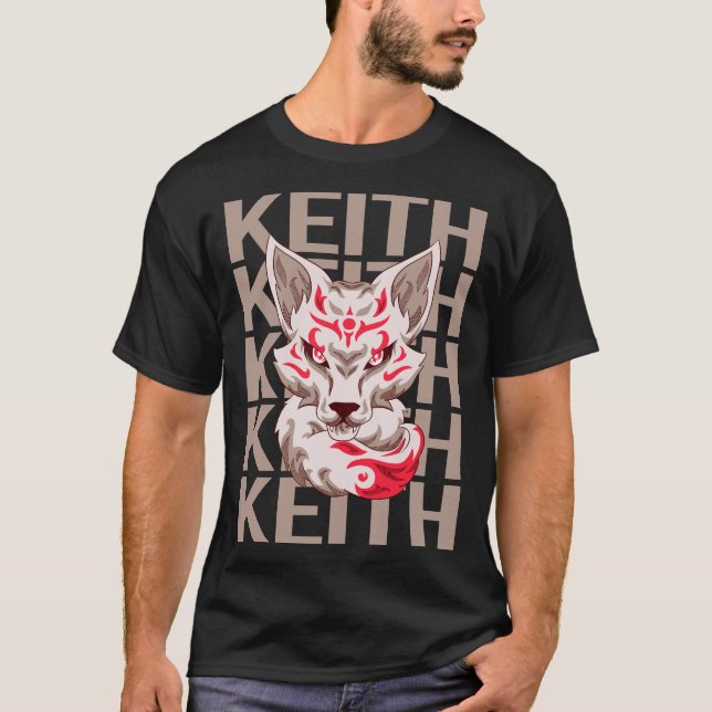 Camiseta Rosto de Raposa - Nome Keith (Frente)