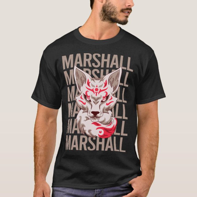 Camiseta Rosto de Raposa - Nome Marshall (Frente)