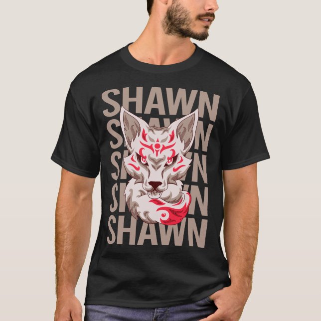 Camiseta Rosto de Raposa - Nome Shawn (Frente)