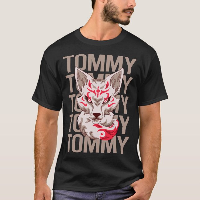 Camiseta Rosto de Raposa - Nome Tommy (Frente)