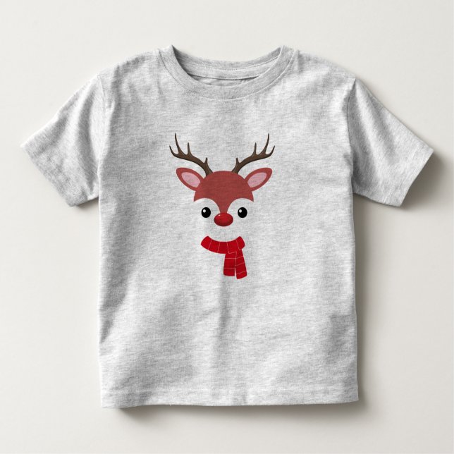 Camiseta Rosto de Reindeer de Natal (Frente)