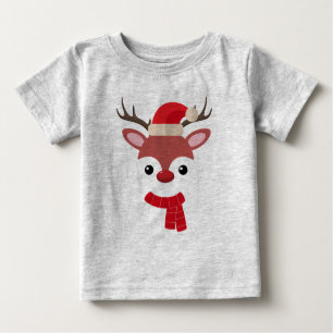 Camiseta Rosto de Reindeer de Natal