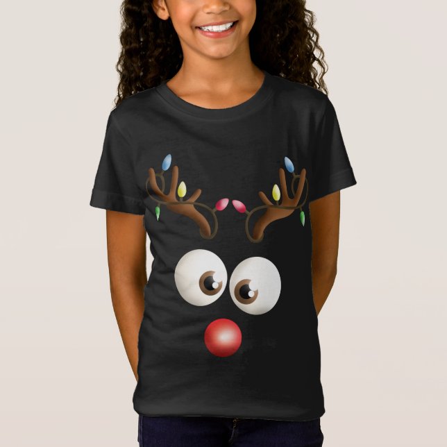 Camiseta Rosto de rena Fúria Natal (Frente)