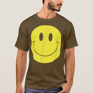 Camiseta Rosto de sorriso amarelo dos anos 70Feliz pela paz