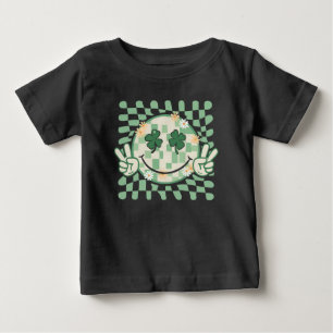 Camiseta Rosto de Sorriso de Trevo Divertido Dia de São Pat