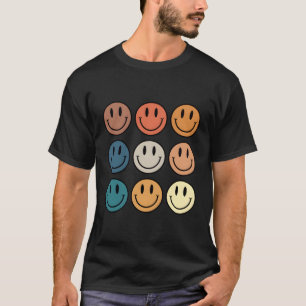 Camiseta Rosto De Sorriso Feliz Do 70
