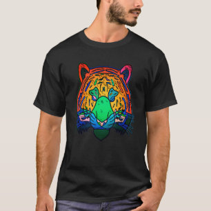 Camiseta Rosto de tigre cabeça de grandes felinos predador