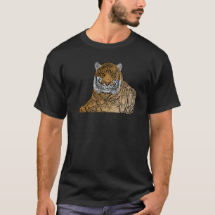 Camiseta Rosto de tigre cabeça de grandes felinos predador