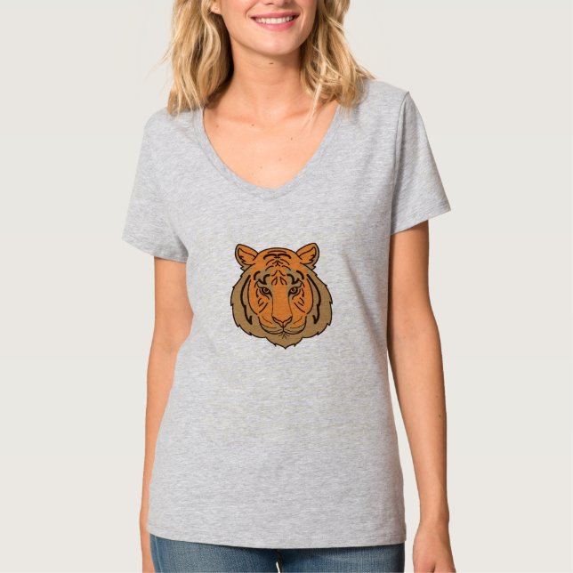 Camiseta Rosto de Tigre Laranja (Frente)