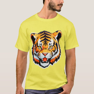 Camiseta Rosto de Tigre Vibrante