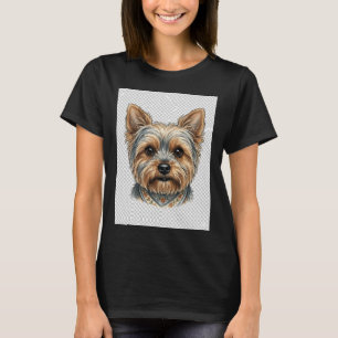 Camiseta Rosto de Yorkshire Terrier com Bandana