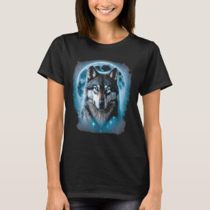 Camiseta Rosto do Lobo e Gráfico da Lua
