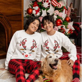 Camiseta Rosto e ornamentos Adoráveis de Veado em Barras