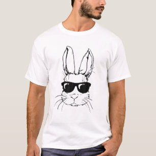 Camiseta Rosto Engraçado Com Óculos De Sol Páscoa Boinas M