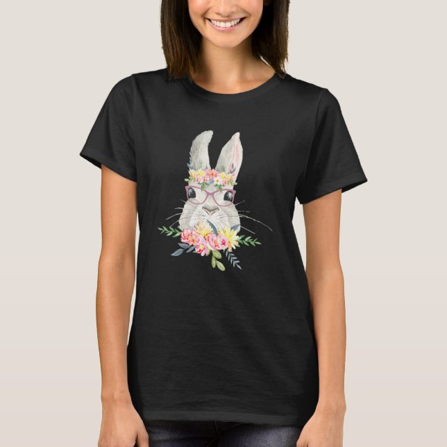 Camiseta Rosto Engraçado Com Óculos Rabbit Fluxo Tropical (Frente)