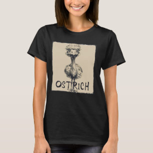 Camiseta Rosto Engraçado de Ostrich para Adultos e Crianças