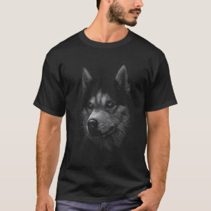 Camiseta Rosto engraçado e legal de Husky Siberiano para ho