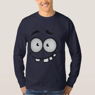 Camiseta Rosto engraçado homens azuis escuros