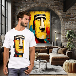 Camiseta Rosto Expressionista Abstrato | Simbólico Moderno