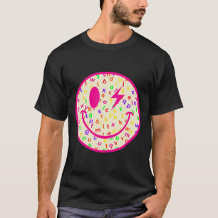 Camiseta Rosto Feliz Alfabeto Ck Para a Escola Professor Re