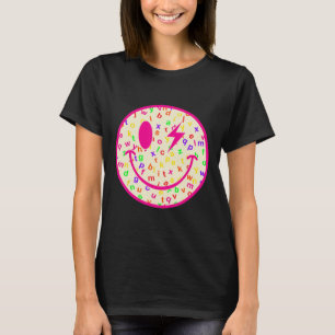 Camiseta Rosto Feliz Alfabeto De Volta à Escola Professor R