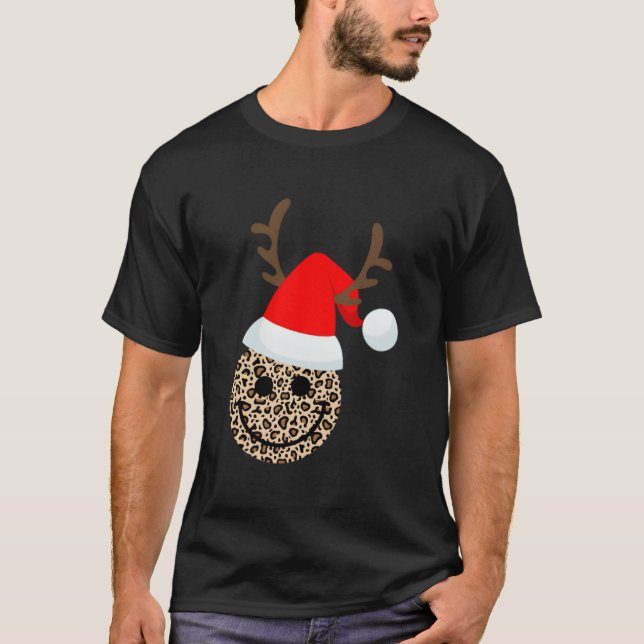 Camiseta Rosto Feliz Com Papais noeis Sorria Face (Frente)