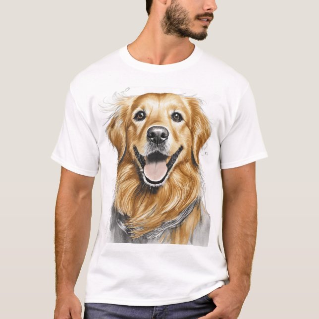 Camiseta Rosto Feliz de Golden Retriever (Frente)