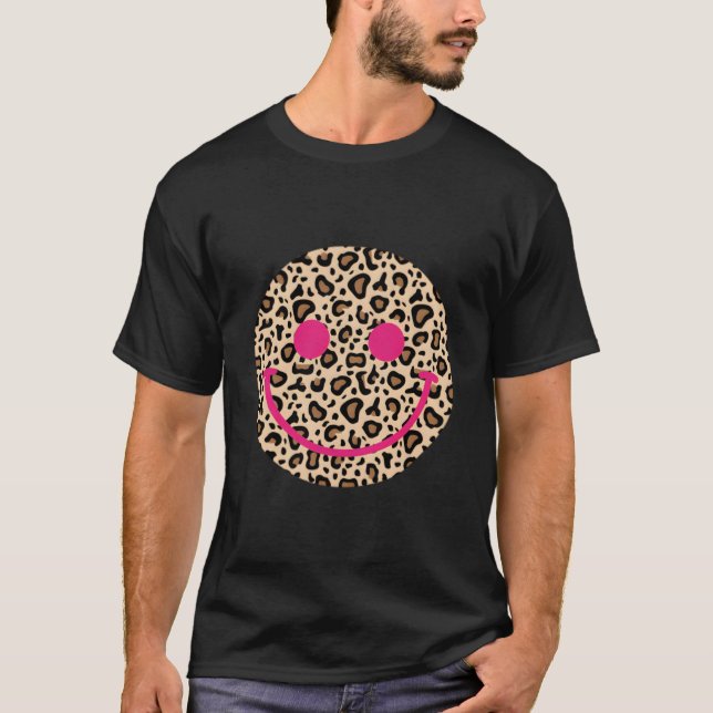Camiseta Rosto Feliz de Leopardo (Frente)