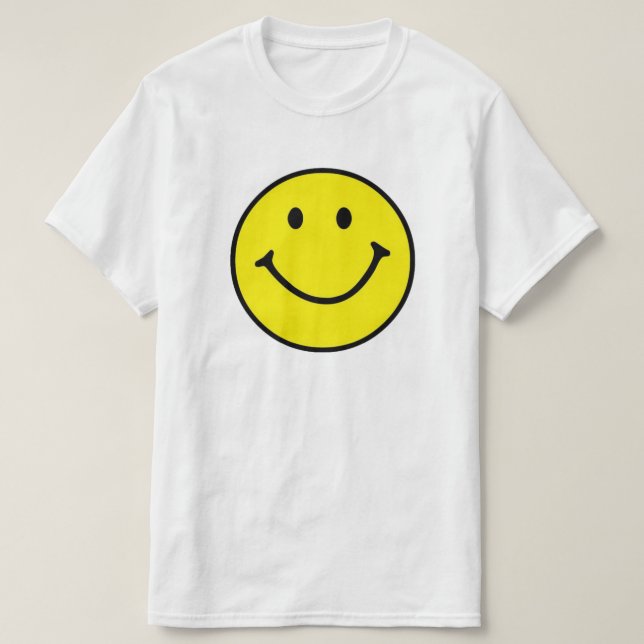 Camiseta Rosto Feliz e Amarelo Brilhante (Frente do Design)