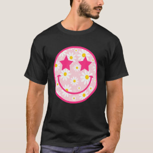 Camiseta Rosto Feliz Preppy Flor Margarida Sorriso Face Ten