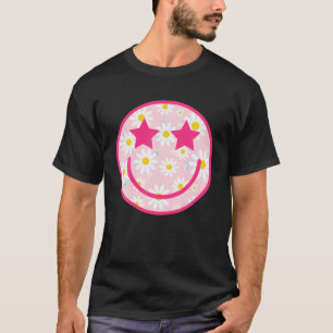 Camiseta Rosto Feliz, Rosa Engraçada Daisy Flor Tshirt Sorr