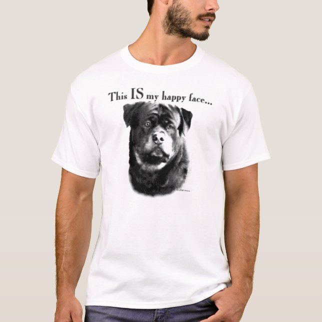 Camiseta Rosto Feliz Rottweiler (Frente)