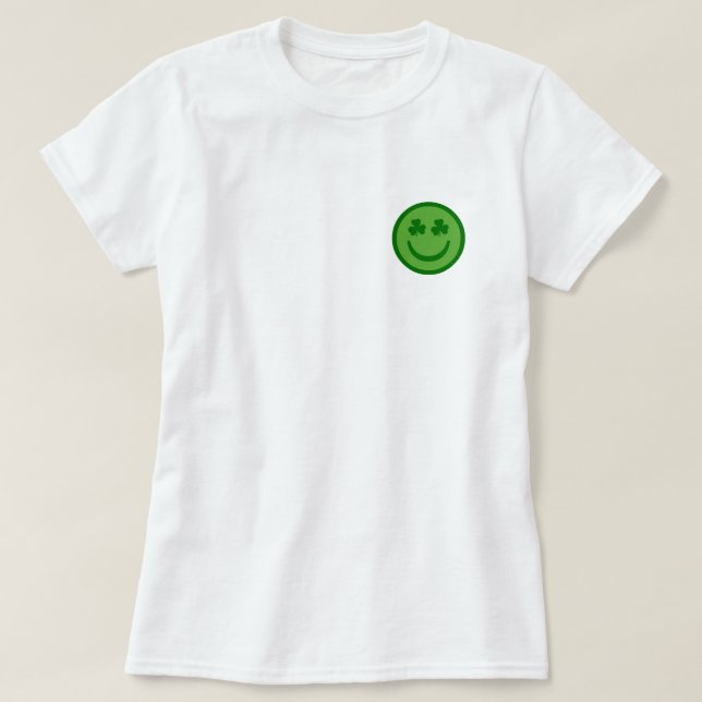 Camiseta Rosto Feliz Trevo Sophisticado (Frente do Design)