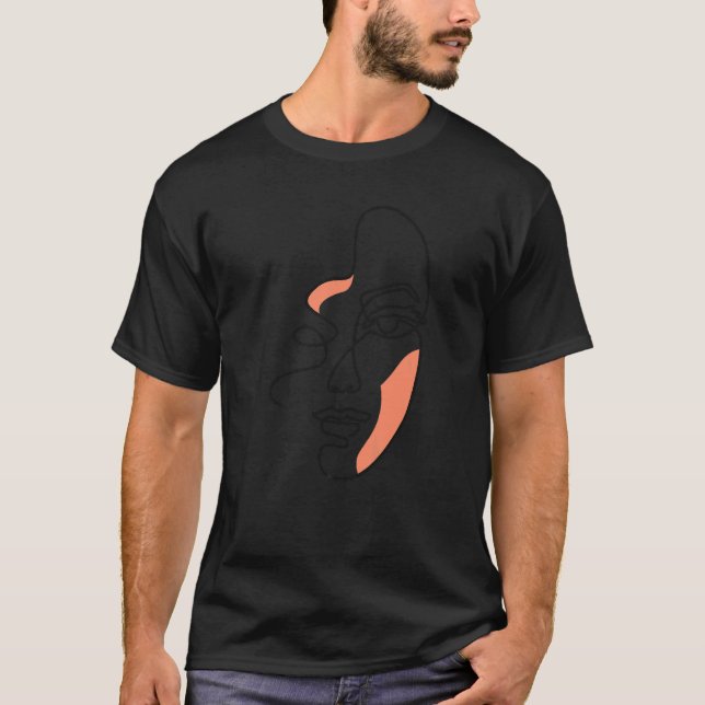 Camiseta Rosto Feminino Abstrato (Frente)