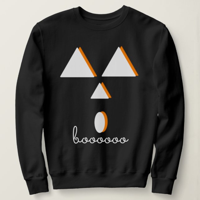 Camiseta Rosto Geométrico de Abóbora do Halloween (Frente do Design)