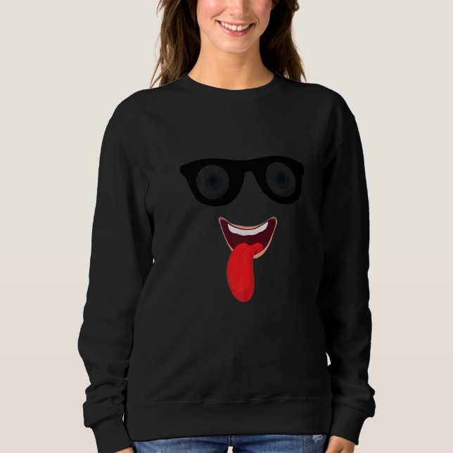 Camiseta Rosto Louco Sorridente Com Óculos (Frente)
