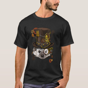 Camiseta Rosto Mecânico De Porco Gótico Steampunk